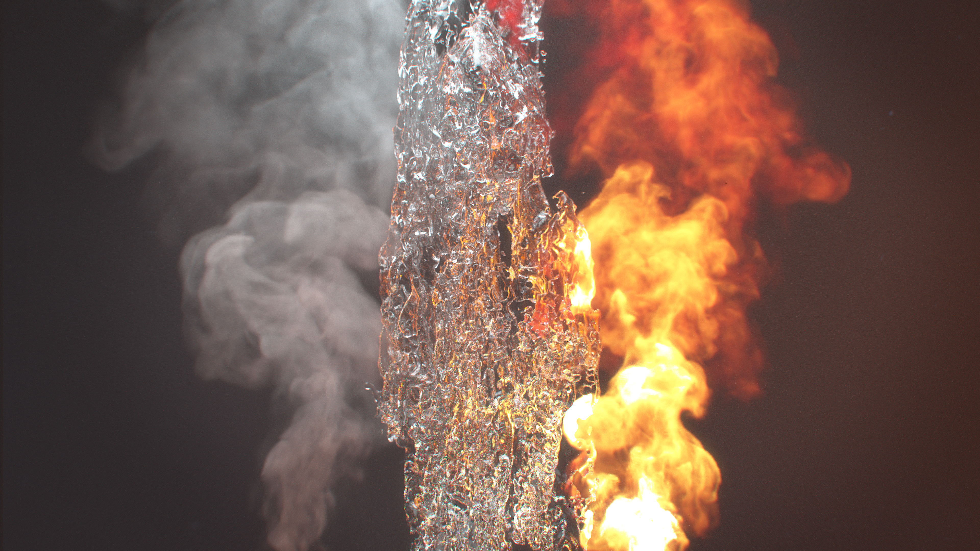 Gruner Imagefilm Stellantriebe Elemente 3D Simulation von Feuer, Wasser und Luft