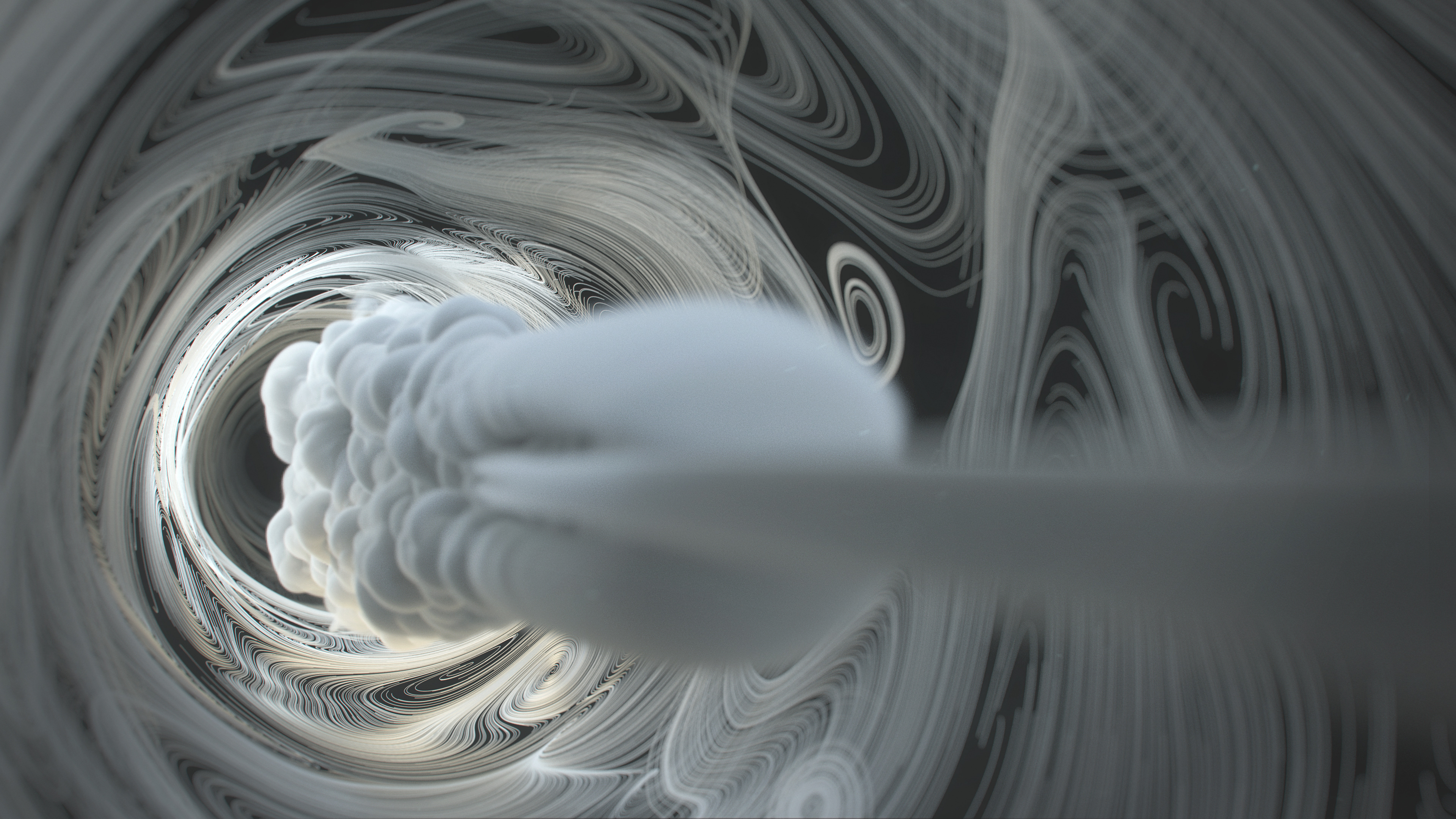 Gruner Imagefilm Stellantriebe Luft 3D Simulation eines abstrakten Luftstroms