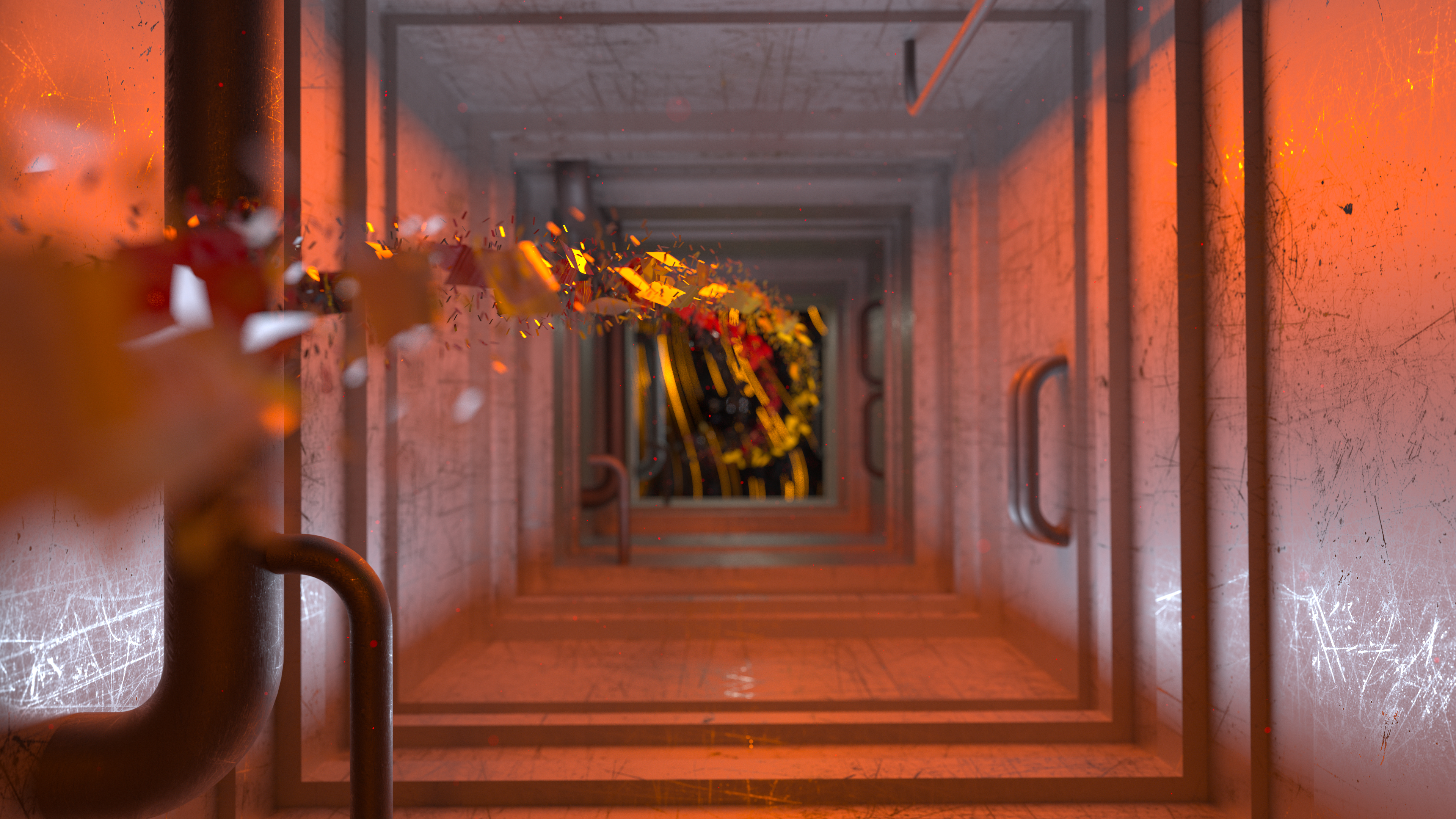 Gruner 3D Imagefilm Brandschutz Lüftungsschacht Fahrt durch einen Lüftungsschacht