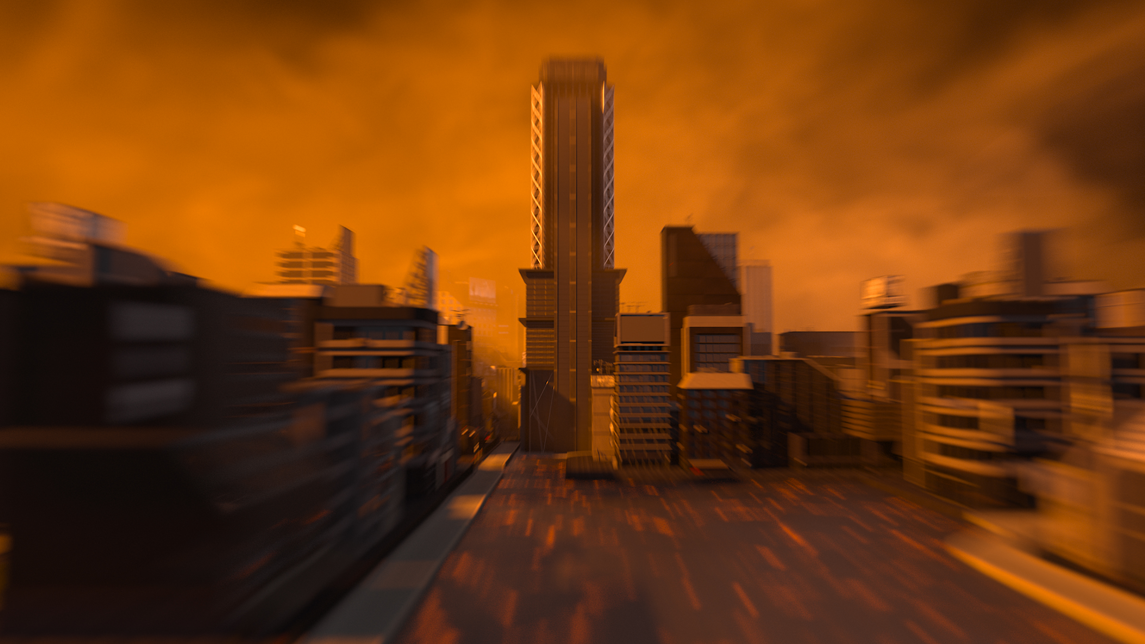 Gruner 3D Imagefilm Brandschutz Gebäudezoom Zoom out aus der Gruner Stadt