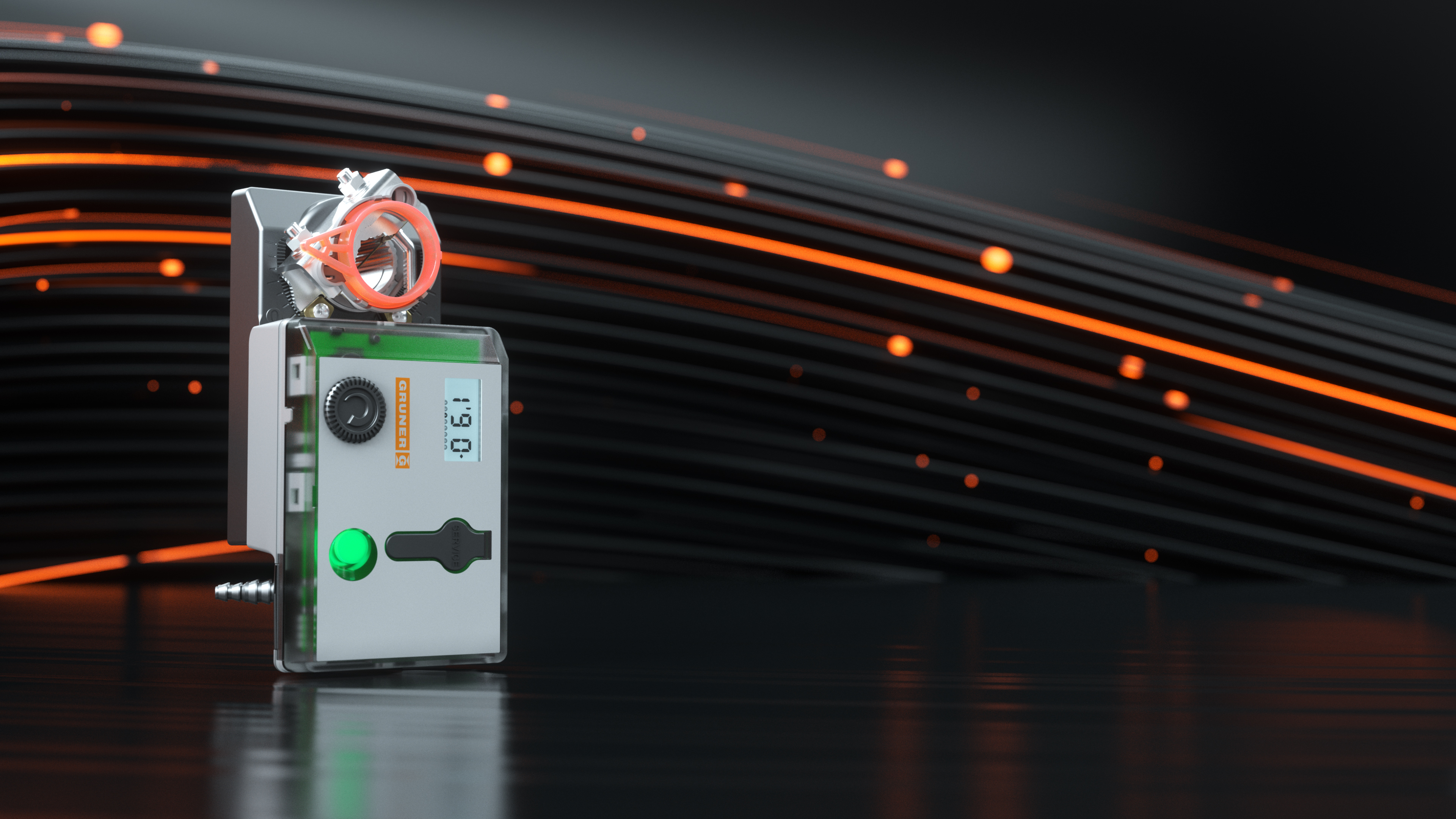 Gruner Volumenstromregler 327 VAV Produktrendering 3D Produktdarstellung des Gruner Volumenstromregler 327 VAV