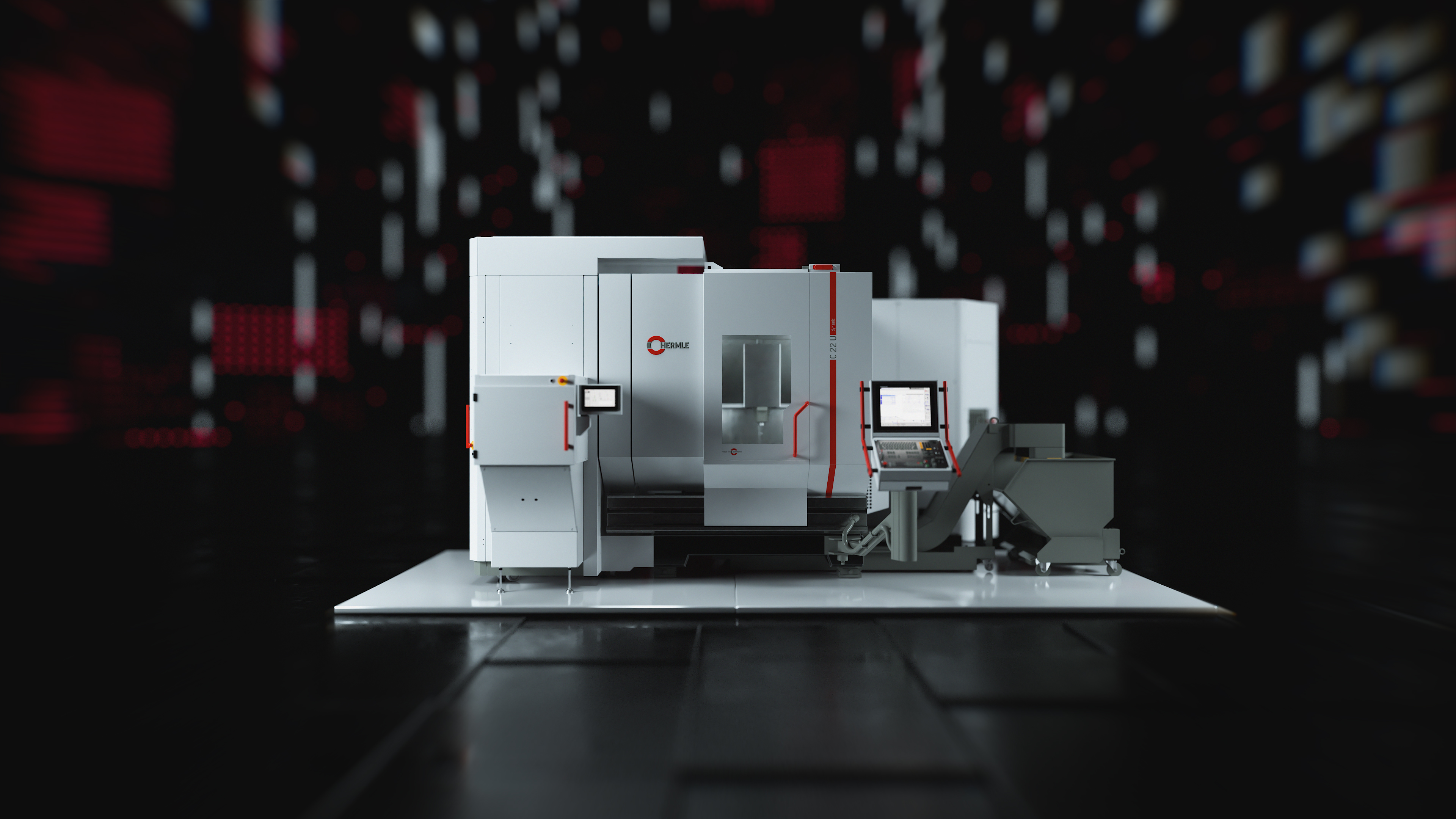 Hermle RS-05 Kampagne Social Media Robotersystem 3D Darstellung des geringen Platzbedarf des Hermle RS-05