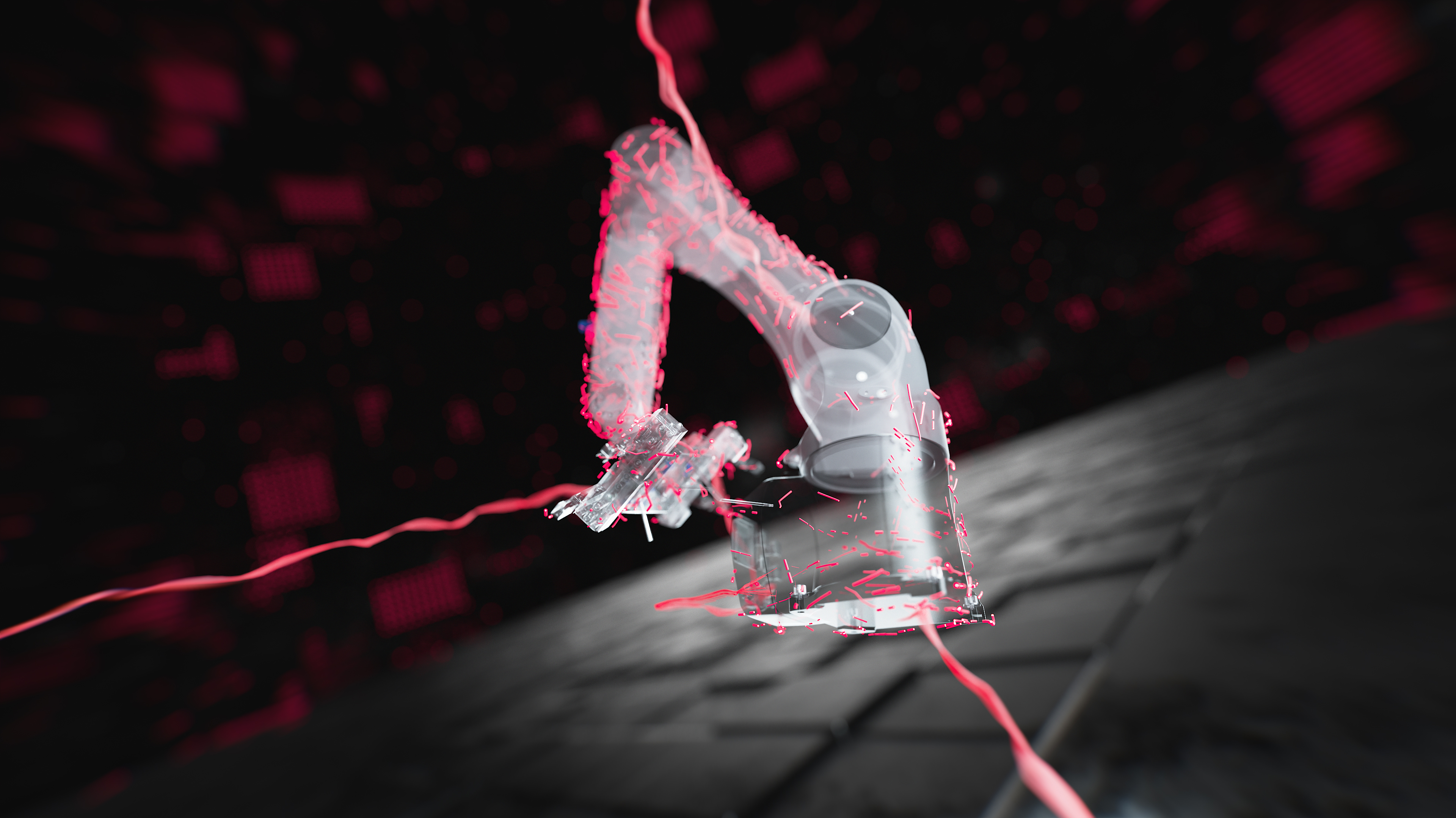 Hermle RS-05 Kampagne Social Media Kuka Roboter 3D Darstellung des Kuka Roboters der erweckte wird