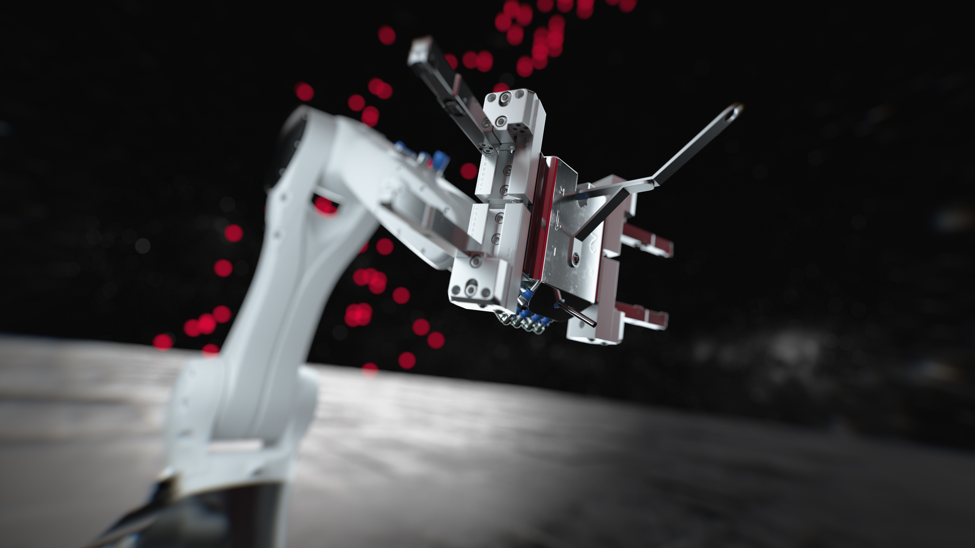 Hermle RS-05 Kampagne Social Media Robotersystem 3D Darstellung des Kuka Roboters in der Hermle RS-05