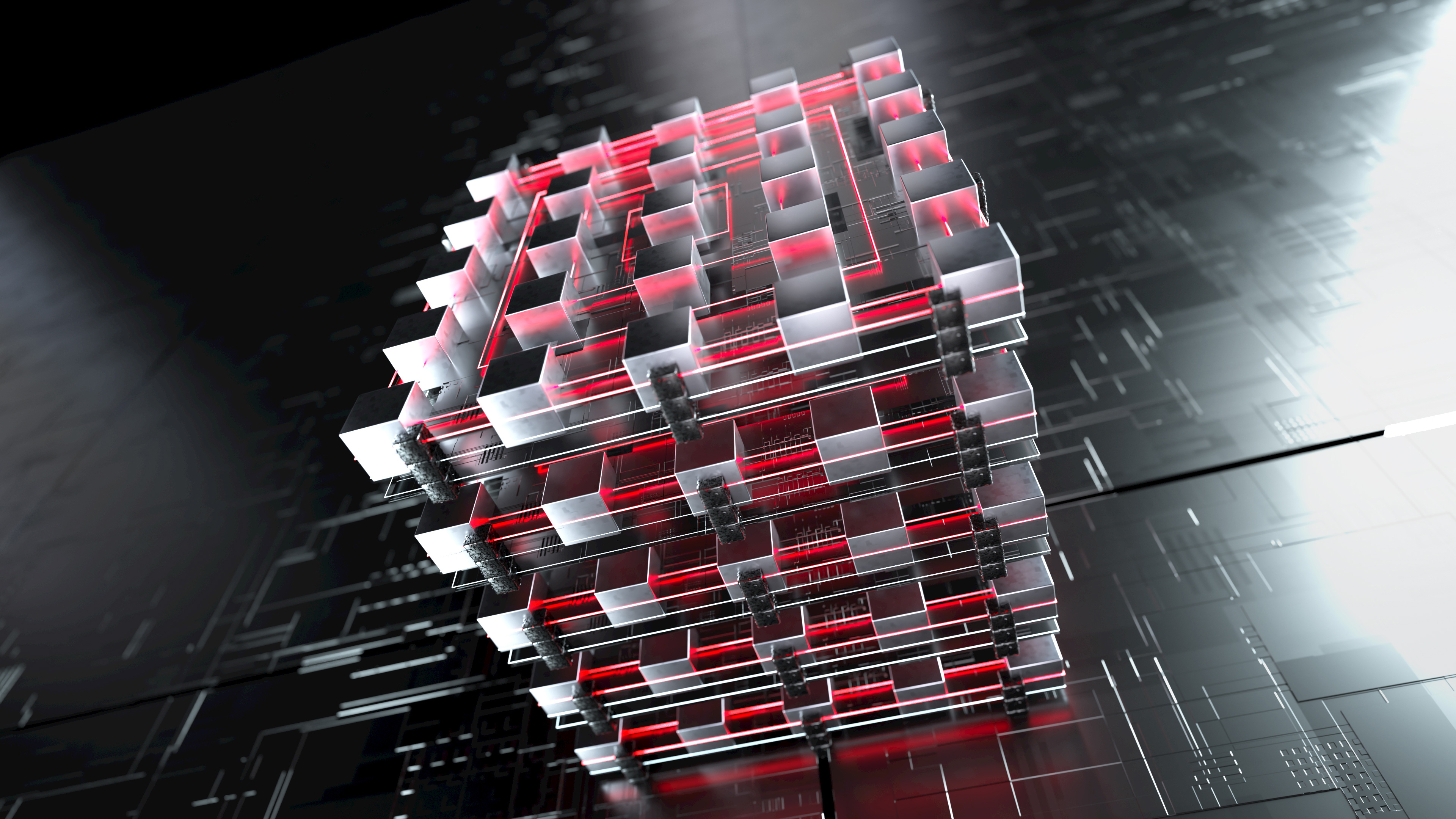 3D Rendering des Hermle RS 05-2 Conceptart 3D Conceptart des abstrakten Kubus