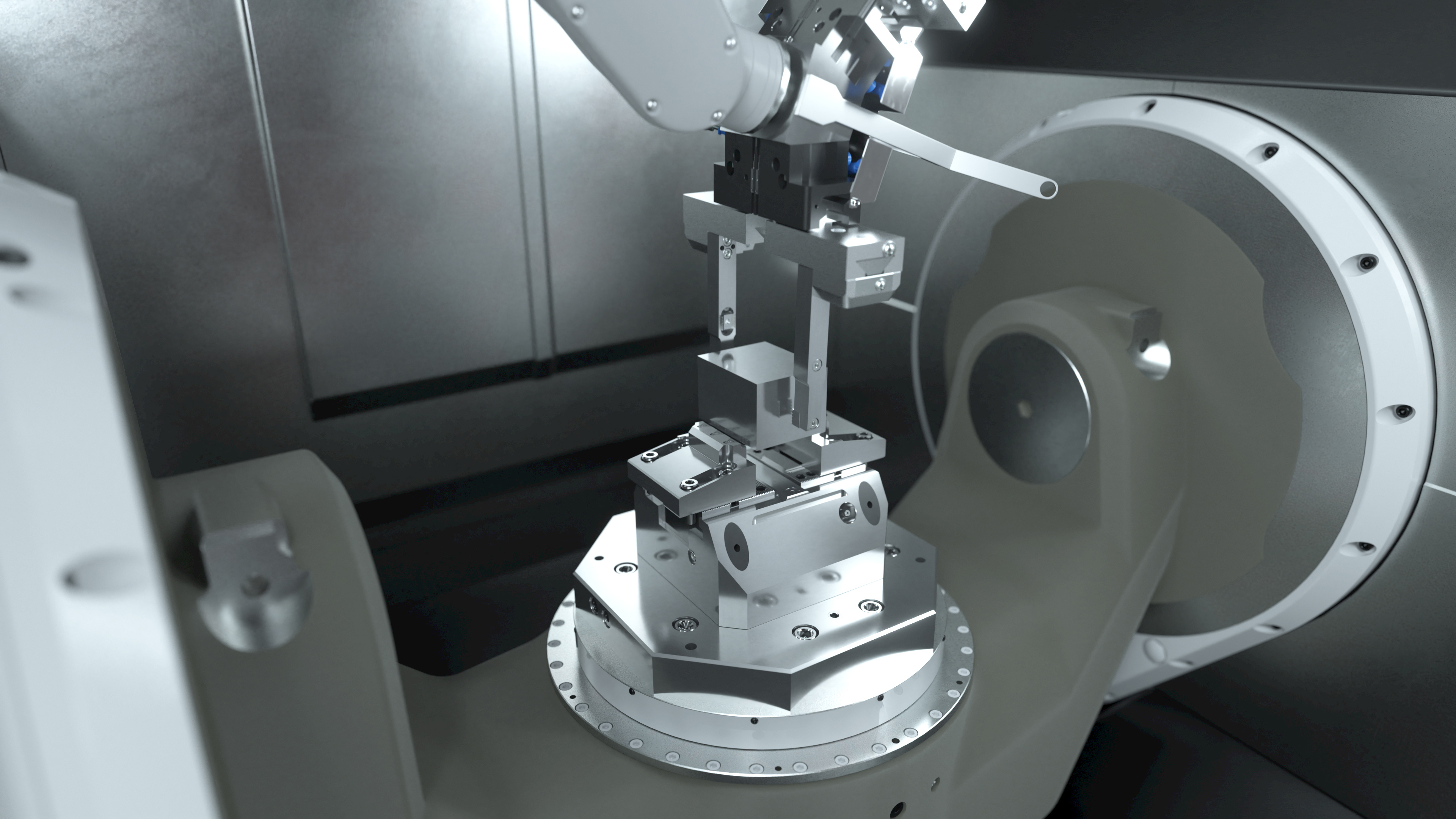 3D Rendering des Hermle RS 05-2 Greifer 3D Animation des Greifers