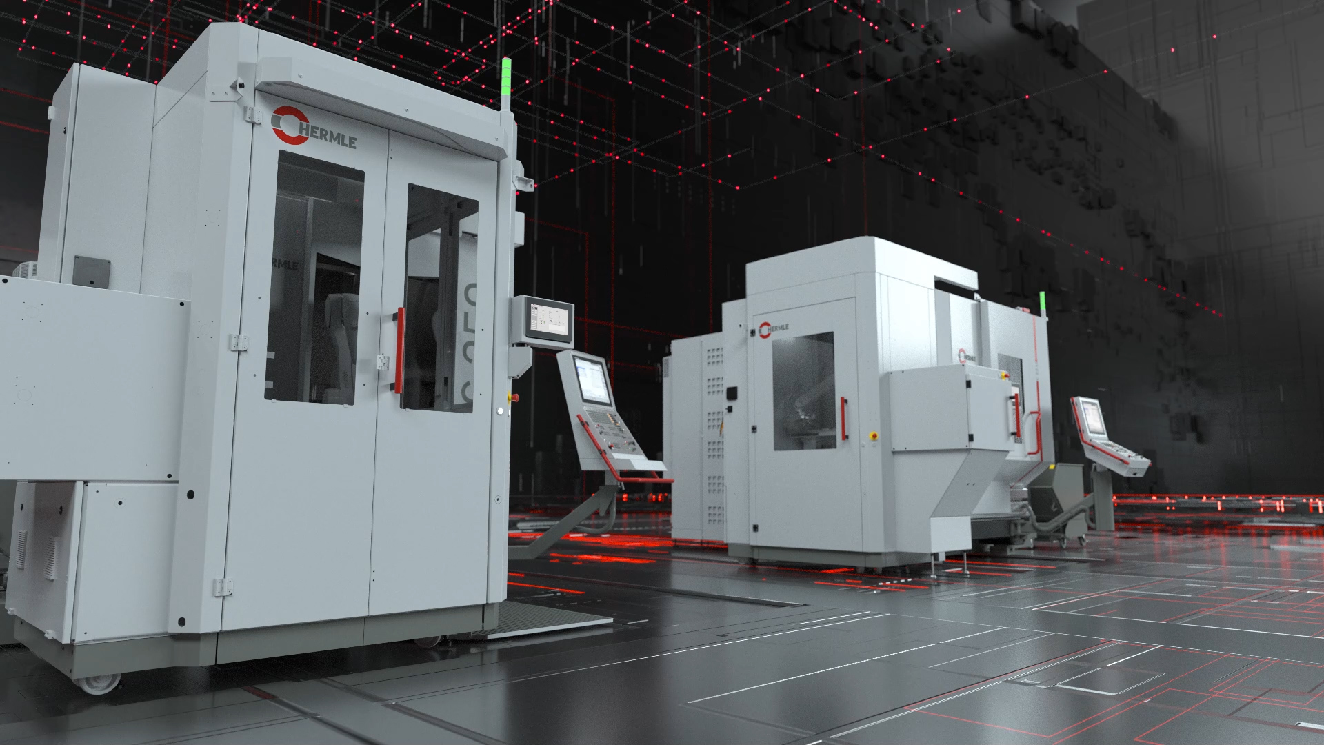 3D Animation der Hermle RS 05-2 Seitlich 3D Rendering des Hermle RS 05-2 Seitliche Ansicht