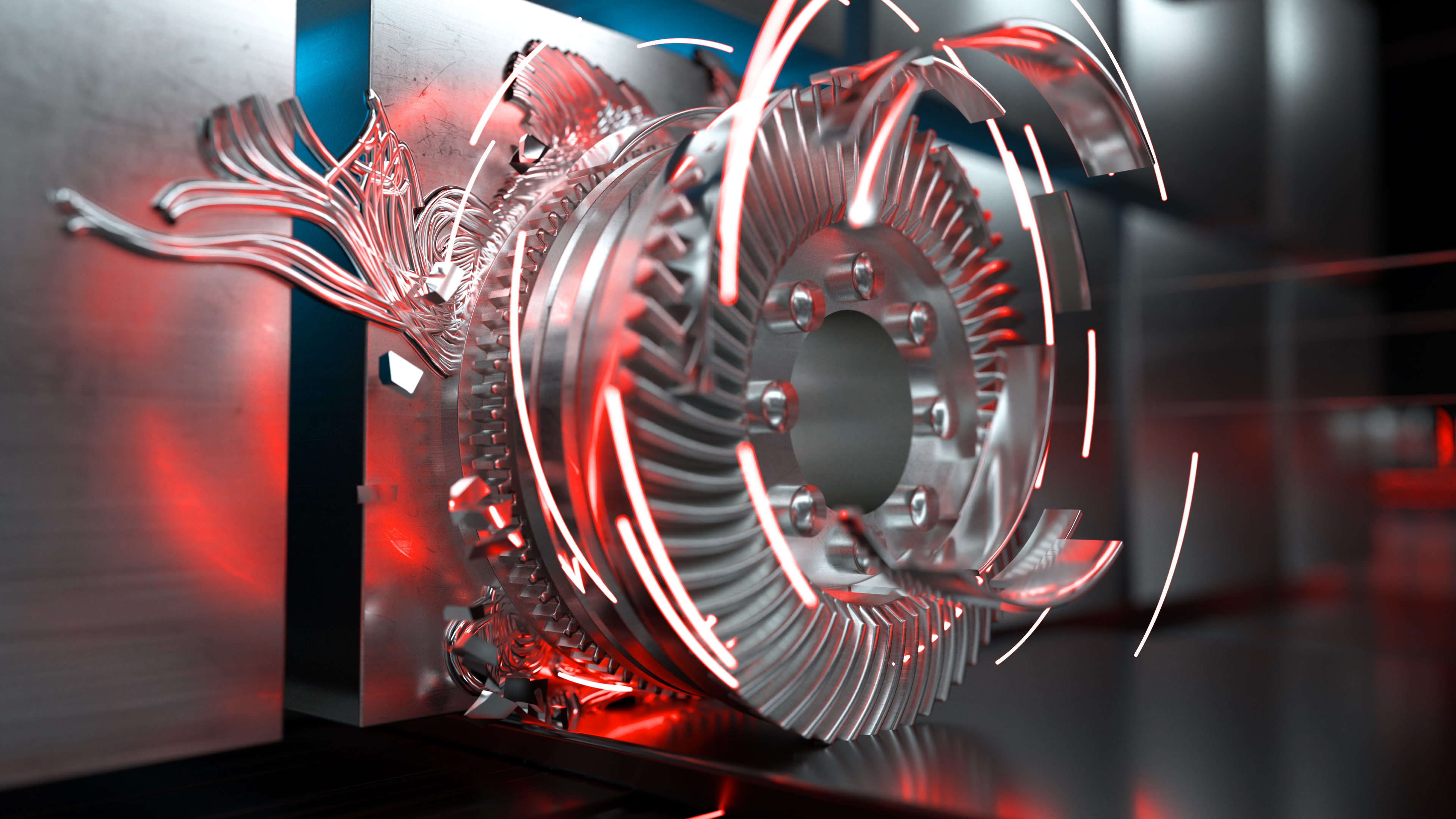 Hermle Robotersystem RS 1 Produktfilm Bearbeitung 3D Animation der abstrakten Entstehung einer Bearbeitung