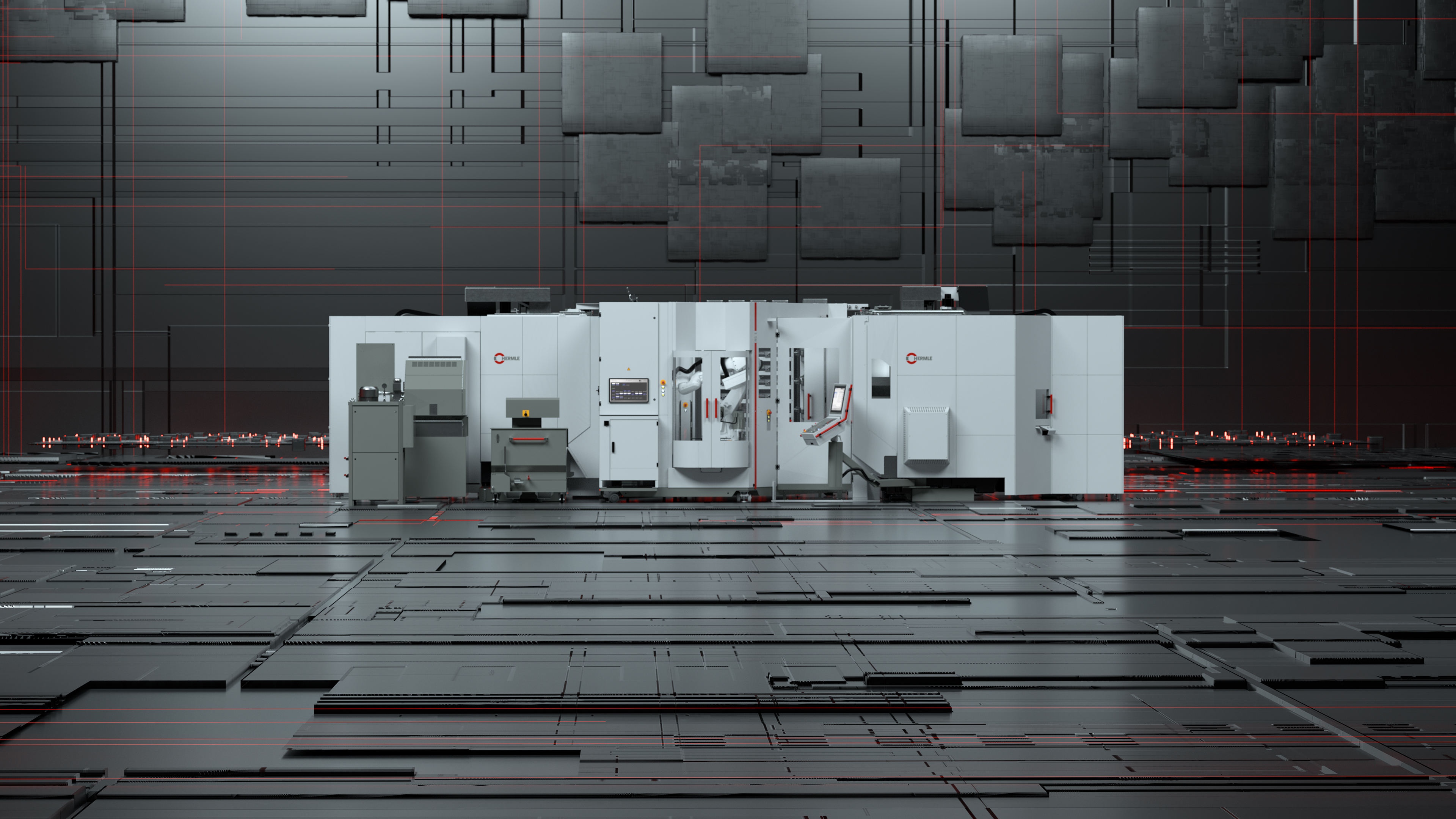 Hermle Robotersystem RS 1 Produktfilm Übersicht Frontalansicht des Hermle RS 1 Roboterystems