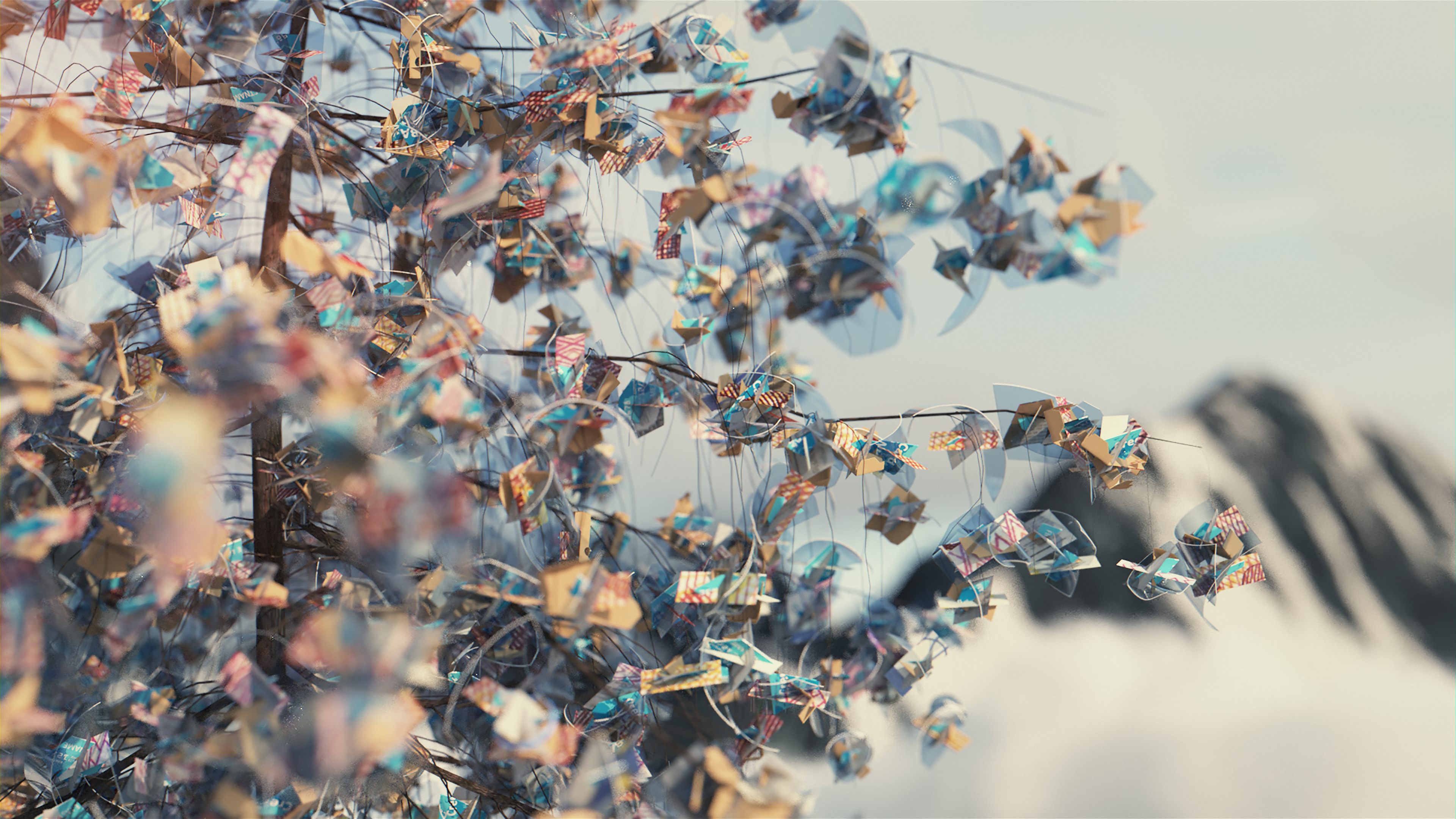 Hunkeler Imagefilm Green Line Concept 3D Animation von recycelten Blättern aus Kunststoff