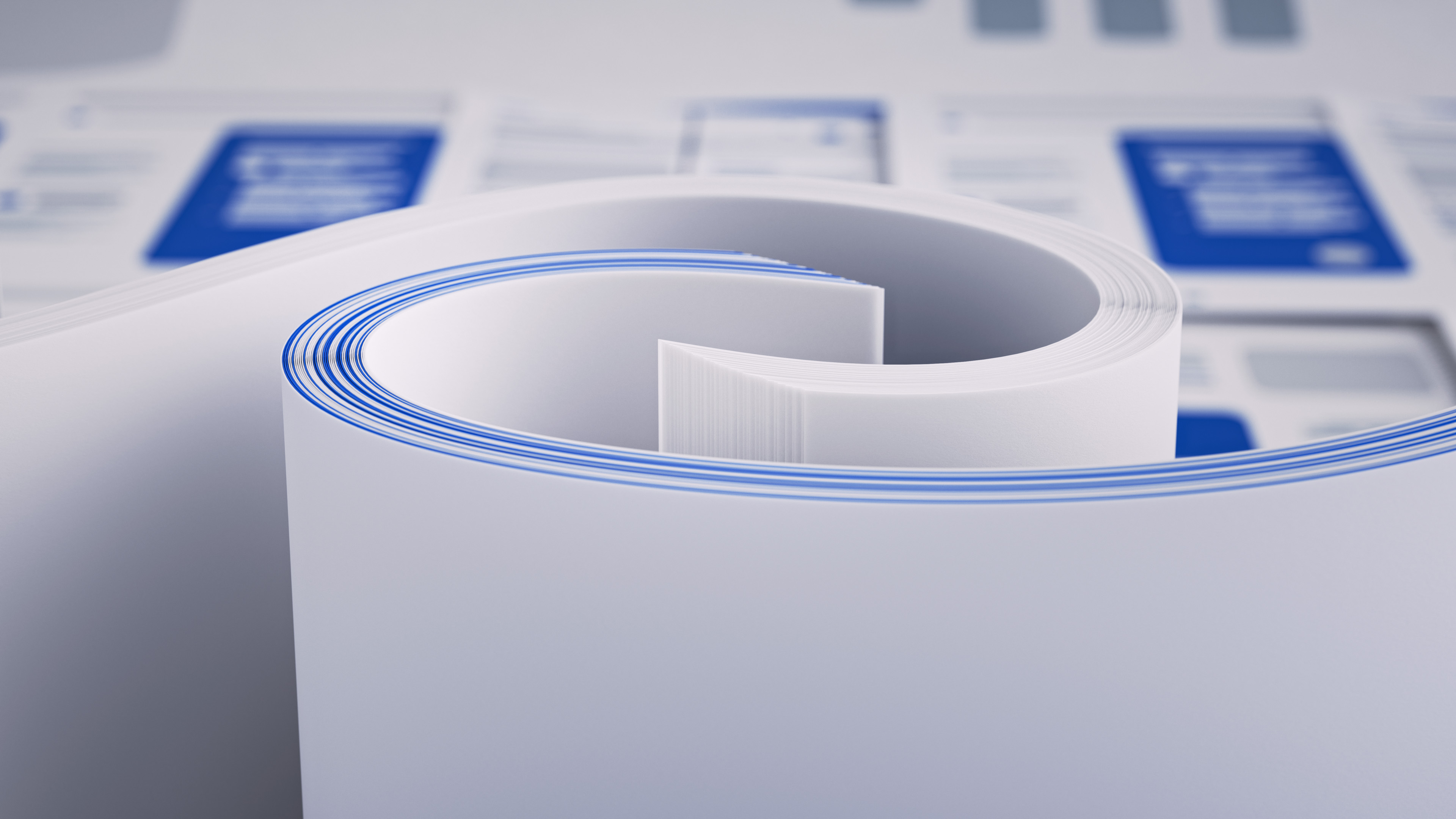 Hunkeler Keyvisual Partnerschaft Hunkeler Keyvisual zwei in sich greifende Papierbahnen