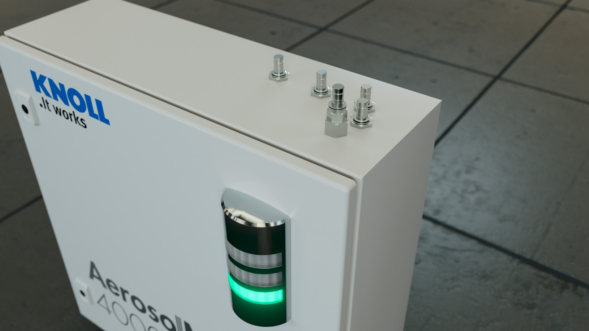 Knoll Produktfilm AerosolMaster Produktstill perspektivisch Knoll Produktfilm AerosolMaster Produktstill von schräg oben