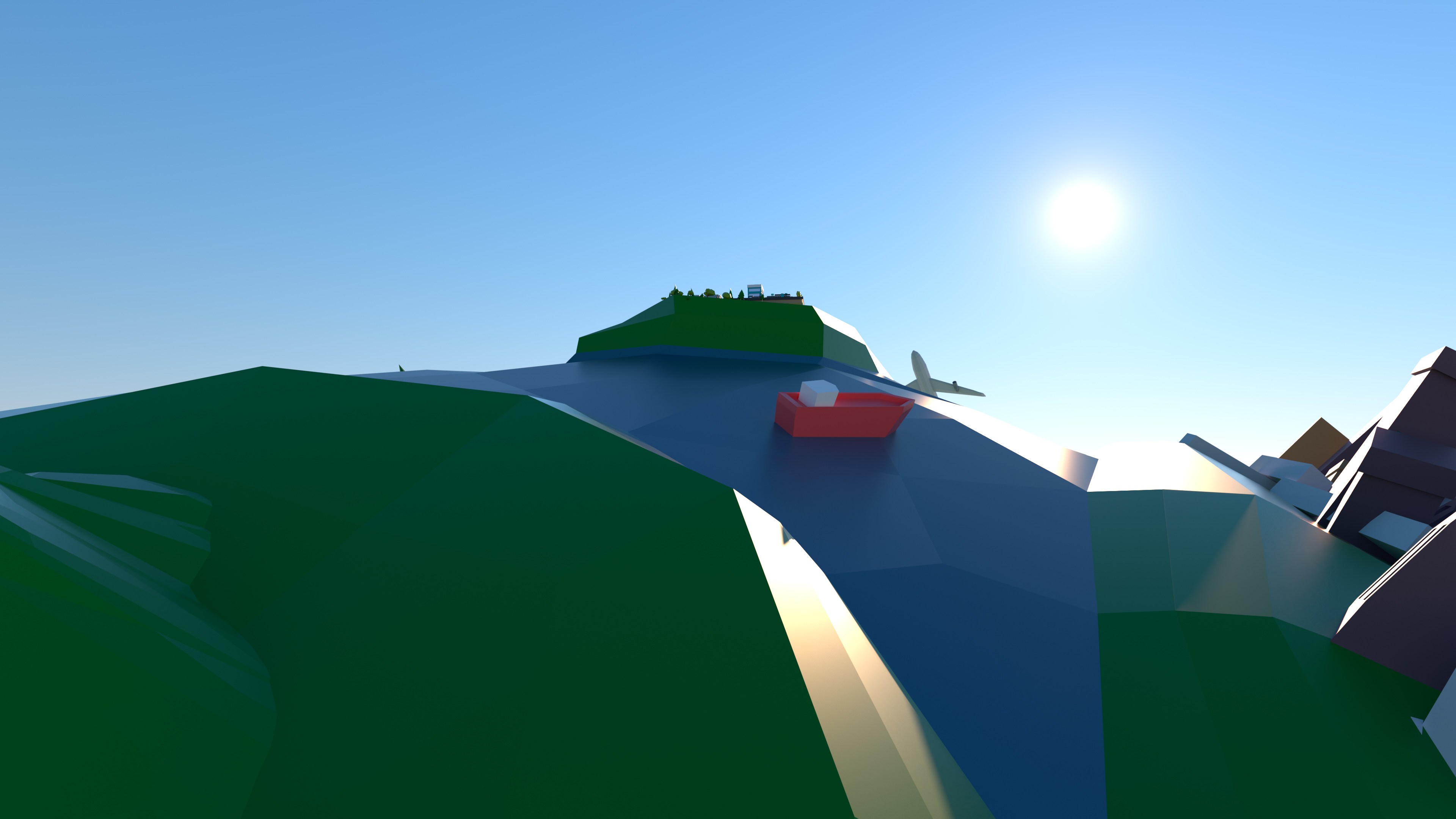 Rafi Kampagne Kis.Me Simply solved Meer Flug über die Erde im low poly look