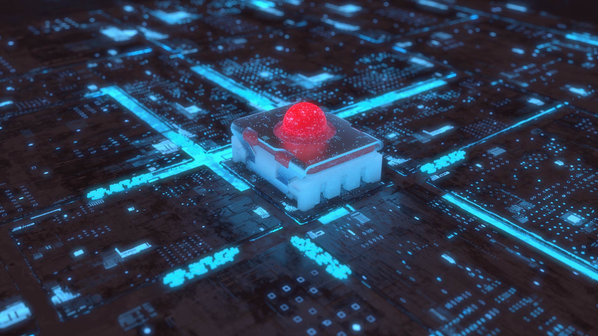 Rafi Produktfilm Micon Diagonal Diagonale 3D Ansicht eines Rafi Micons im blauen Umfeld