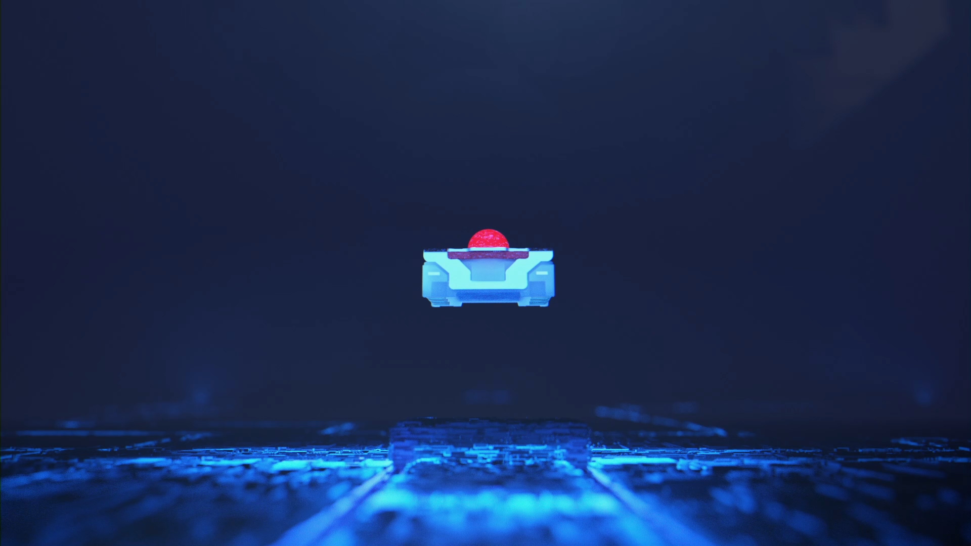 Rafi Produktfilm Micon Produkt 3D Rendering Rafi Micon im blauen Umfeld