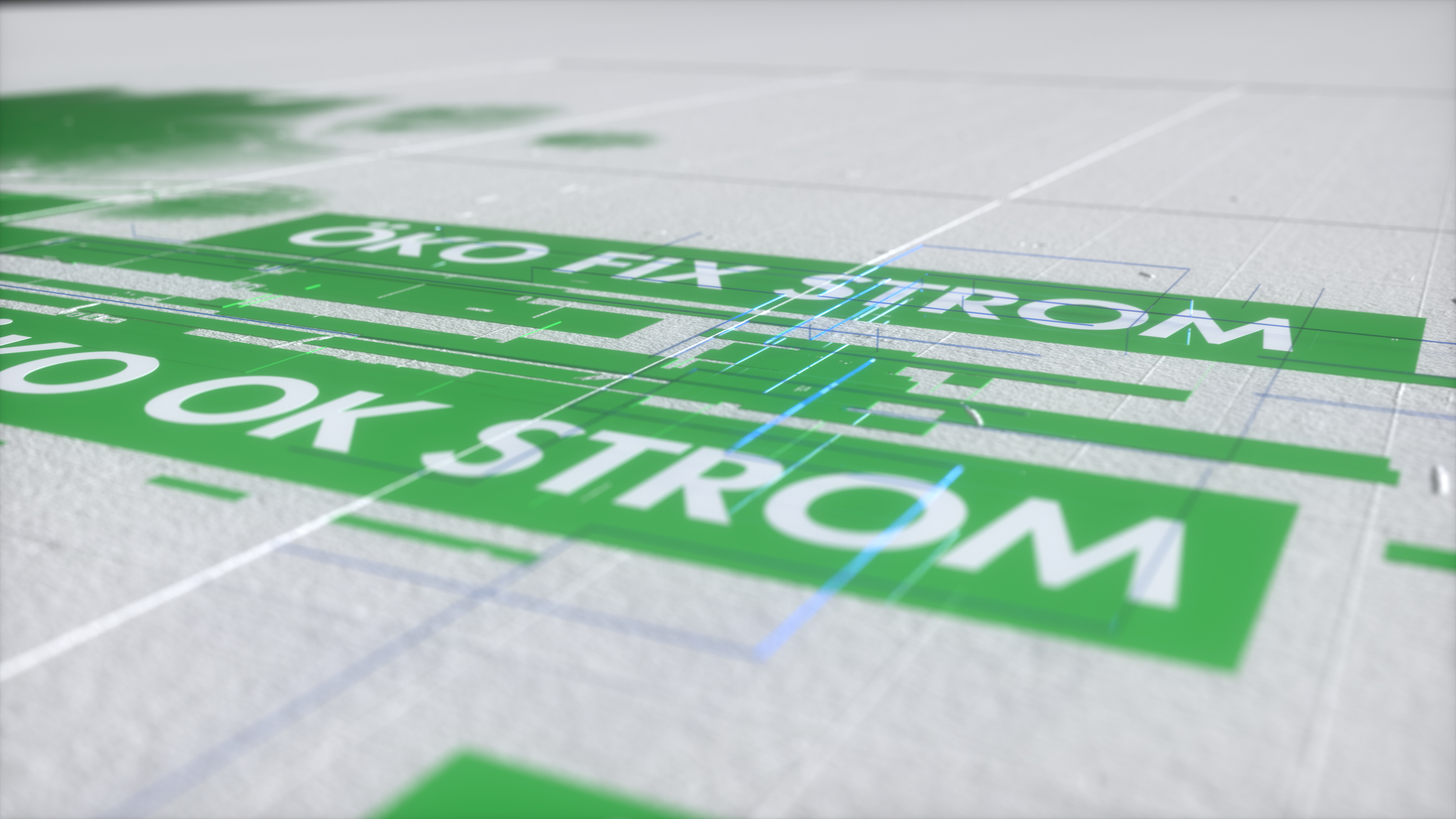 Stadtwerk am See 3D Leistungsfilm Leistungen Animierte Begriffe wie Strom und Gas in einer animierten Bewegung