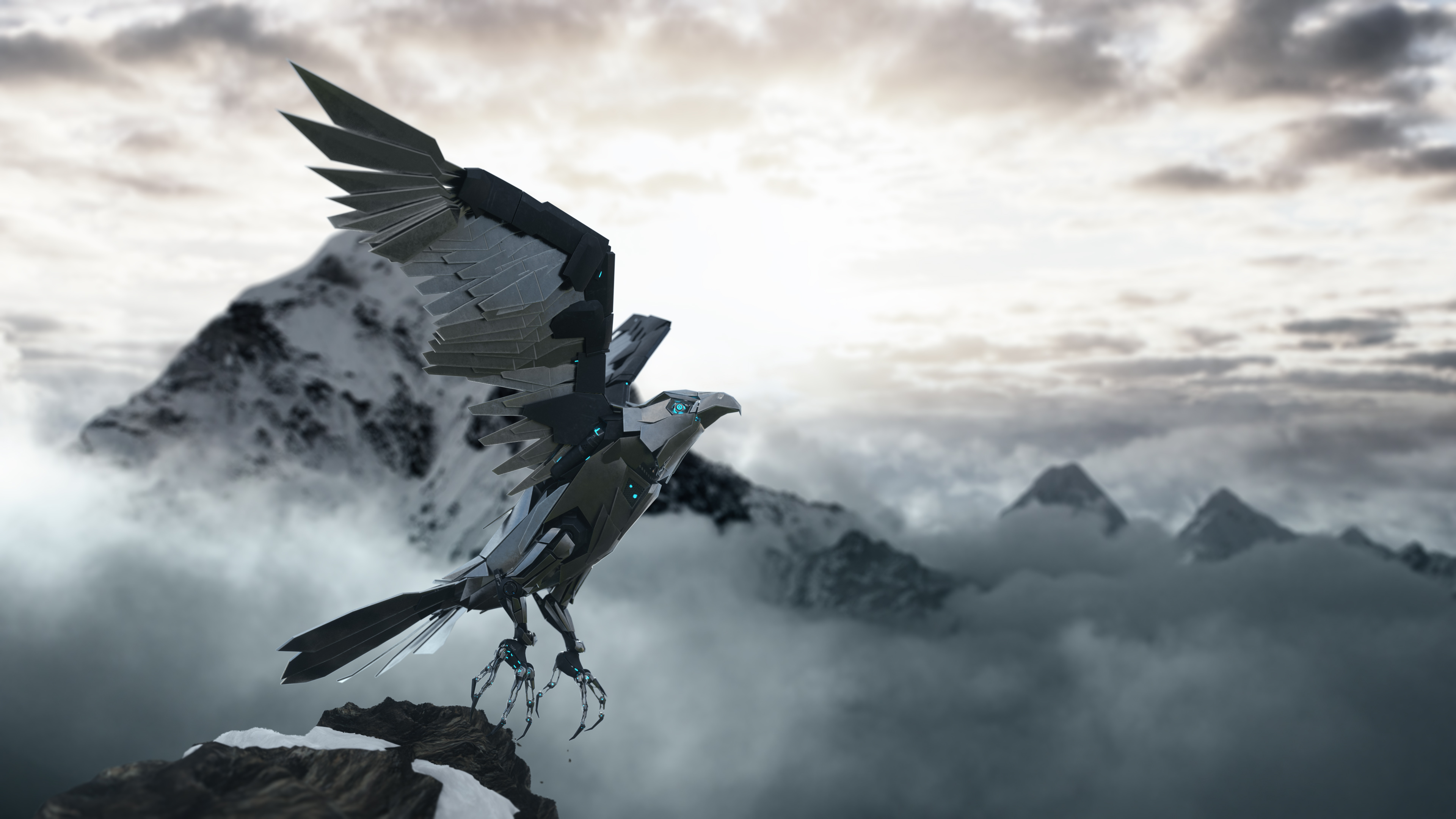 WSM 3D Adler aus Metall auf einem Felsen WSM 3D Adler aus Metall auf einem Felsen